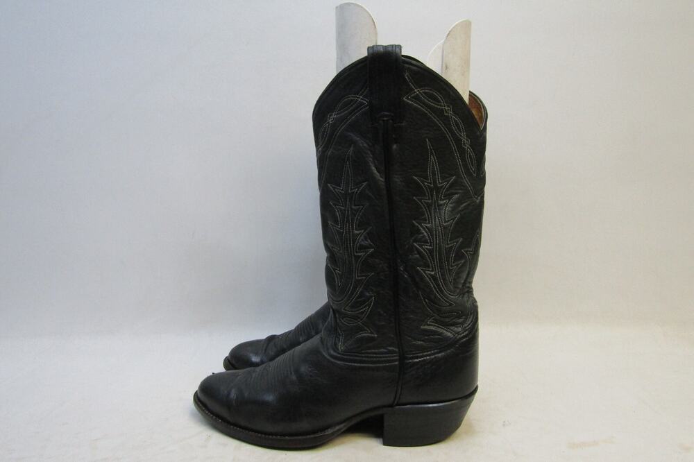TONY LAMA Gold Label Mens Size 9.5 D Black Leather Cowboy Western Boots